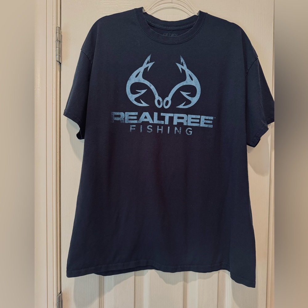 Realtree Fishing Men's Navy T-Shirt XL